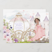 Königliche Beförderung | Dark Skin Princess Birthd Einladung (Vorne/Hinten)