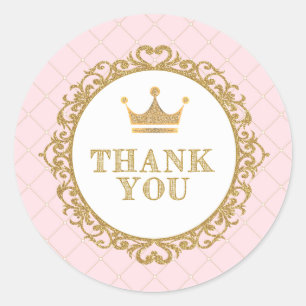 Königliche Bevorzugungen Prinzessin-Thank You Runder Aufkleber