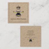 Königliche Biene und Kronenfarm oder Apiary Kraft Quadratische Visitenkarte (Vorne/Hinten)