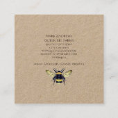 Königliche Biene und Kronenfarm oder Apiary Kraft Quadratische Visitenkarte (Rückseite)