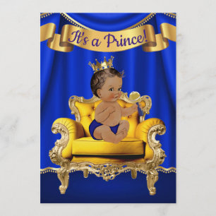 Königliche Blau-Gold-Baby-Shower-Einladungen Einladung