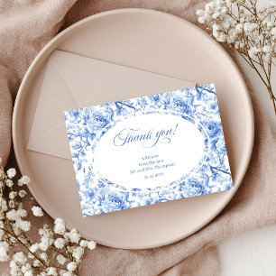 Königliche blaue Blumen Hochzeit Danke Karte