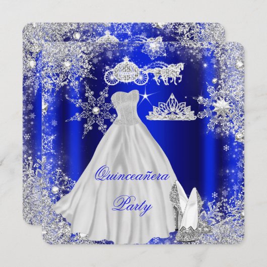 Königliche Blaue Geburtstagsparty Einladung (Vorne/Hinten)