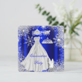 Königliche Blaue Geburtstagsparty Einladung (Stehend Vorderseite)