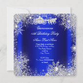 Königliche Blaue Geburtstagsparty Einladung (Rückseite)