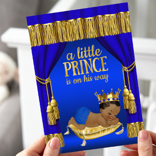 Königliche Blaue Gold Prinz Baby Shower Einladunge Einladung