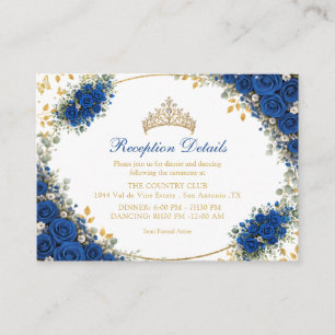 Königliche Blaue Goldene Schmetterlinge Quinceañer Begleitkarte
