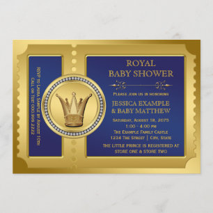 Königliche blaue Jungen Königliche Babyparty Einladung