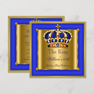 Königliche Blaue Krone Geburtstagsparty Einladung