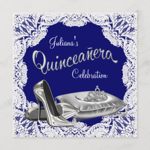 Königliche blaue Quinceanera Einladung