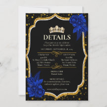 Königliche blaue Rosen Gold Quinceañera-Details Ka