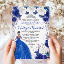 Königliche Blaue Silber Glitter Quinceañera Prinze