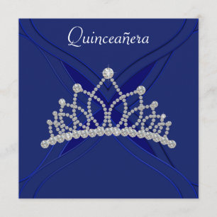 Königliche blaue und weiße Quinceanera-Einladungen Einladung