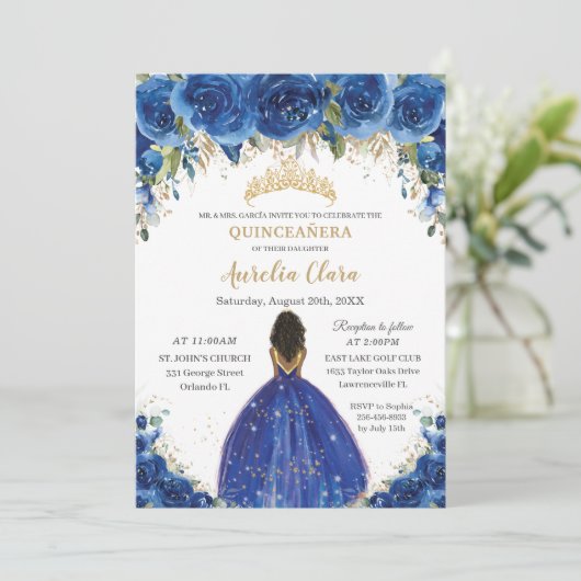 Königliche Blütenprinzessin Birthday 16 Einladung (Stehend Vorderseite)