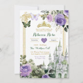 Königliche Burg Lilac Lila Sage Green Quinceañera Einladung (Vorderseite)