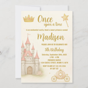 Königliche Burg Prinzessin Geburtstag Einladung