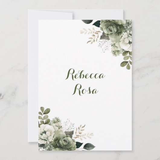 Königliche Burg Prinzessin Silver Sage Green 15 Añ Einladung (Rückseite)