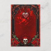 Königliche Dunkelheit, gotisches Herz und Schädel. Begleitkarte (Rückseite)