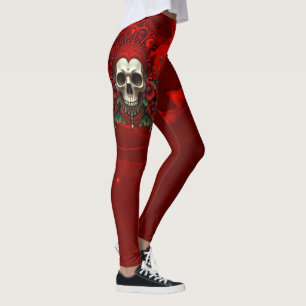 Königliche Dunkelheit, gotisches Herz und Schädel. Leggings