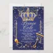 Königliche Duschen-Einladungen Prinz-Baby Einladung (Vorderseite)