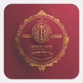 Königliche Einladung Quadratischer Aufkleber (Vorderseite)