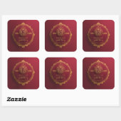 Königliche Einladung Quadratischer Aufkleber (Blatt)