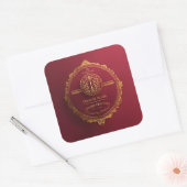 Königliche Einladung Quadratischer Aufkleber (Umschlag)