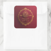 Königliche Einladung Quadratischer Aufkleber (Tasche)