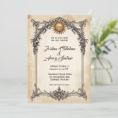 Königliche Elegante Vintag Barock Hochzeit Einladu Einladung (Stehend Vorderseite)