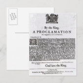 Königliche Erklärung, 1675 Postkarte (Vorne/Hinten)