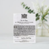 Königliche Erklärung, 1675 Postkarte (Stehend Vorderseite)