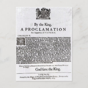 Königliche Erklärung, 1675 Postkarte