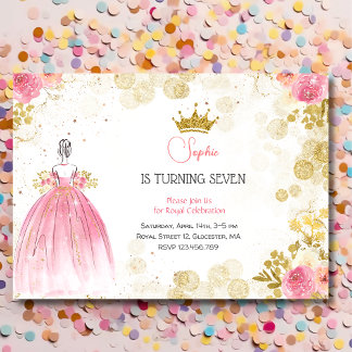 Königliche Feier Rosa Geburtstag der Prinzessin Einladung