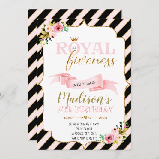 Königliche Feinheitsgeburtstags-Party Einladung (Vorne/Hinten)