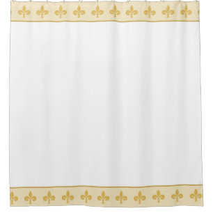 Königliche Fleur de lis, goldene Lilienblüten Duschvorhang