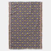 Königliche Fleur-de-Lis Lila und Gold Muster Decke (Vorderseite Vertikal)