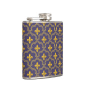 Königliche Fleur-de-Lis Lila und Gold Muster Flachmann (Rechts)