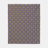 Königliche Fleur-de-Lis Lila und Gold Muster Fleecedecke (Vorderseite)