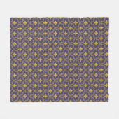 Königliche Fleur-de-Lis Lila und Gold Muster Fleecedecke (Vorderseite (Horizontal))