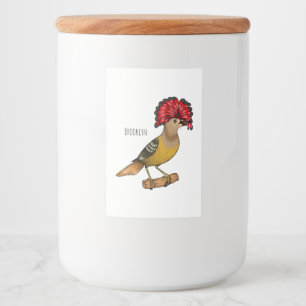 Königliche Fliegenschnäpper-Vogel-Cartoon-Illustra Lebensmitteletikett