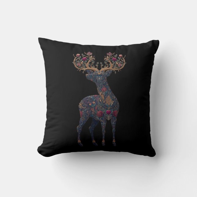 Königliche florale kosmische Hirsch  Kissen (Vorderseite)