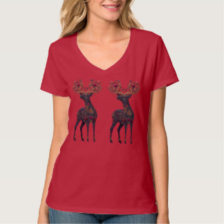 Königliche florale kosmische Hirsch T-Shirt