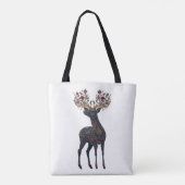 Königliche florale kosmische Hirsch Tasche (Rückseite)