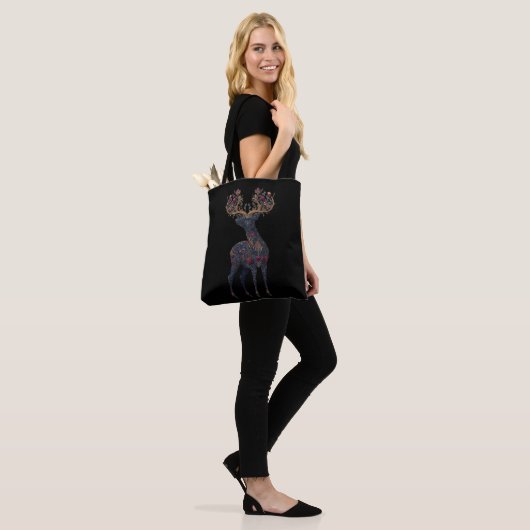 Königliche florale kosmische Hirsch Tasche (Am Model)