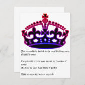 Königliche Geburtstagseinladung Einladung (Vorne/Hinten)