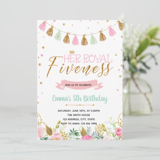 Königliche Geburtstagsfeier Einladung (Stehend Vorderseite)