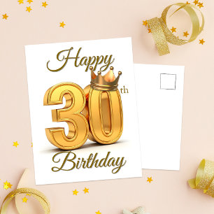 Königliche Goldene Krone 30. Geburtstagsfeier Postkarte