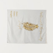 Königliche Goldene Palm-Willkommens-Geburtsanzeige Wandteppich (Vorderseite (Horizontal))