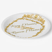 Königliche goldene und Queen-Breitpapier-Platte Pappteller (Schrägansicht)