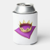 Königliche Goldkrone auf lila Kissen Dosenkühler (Kanne Rückseite)